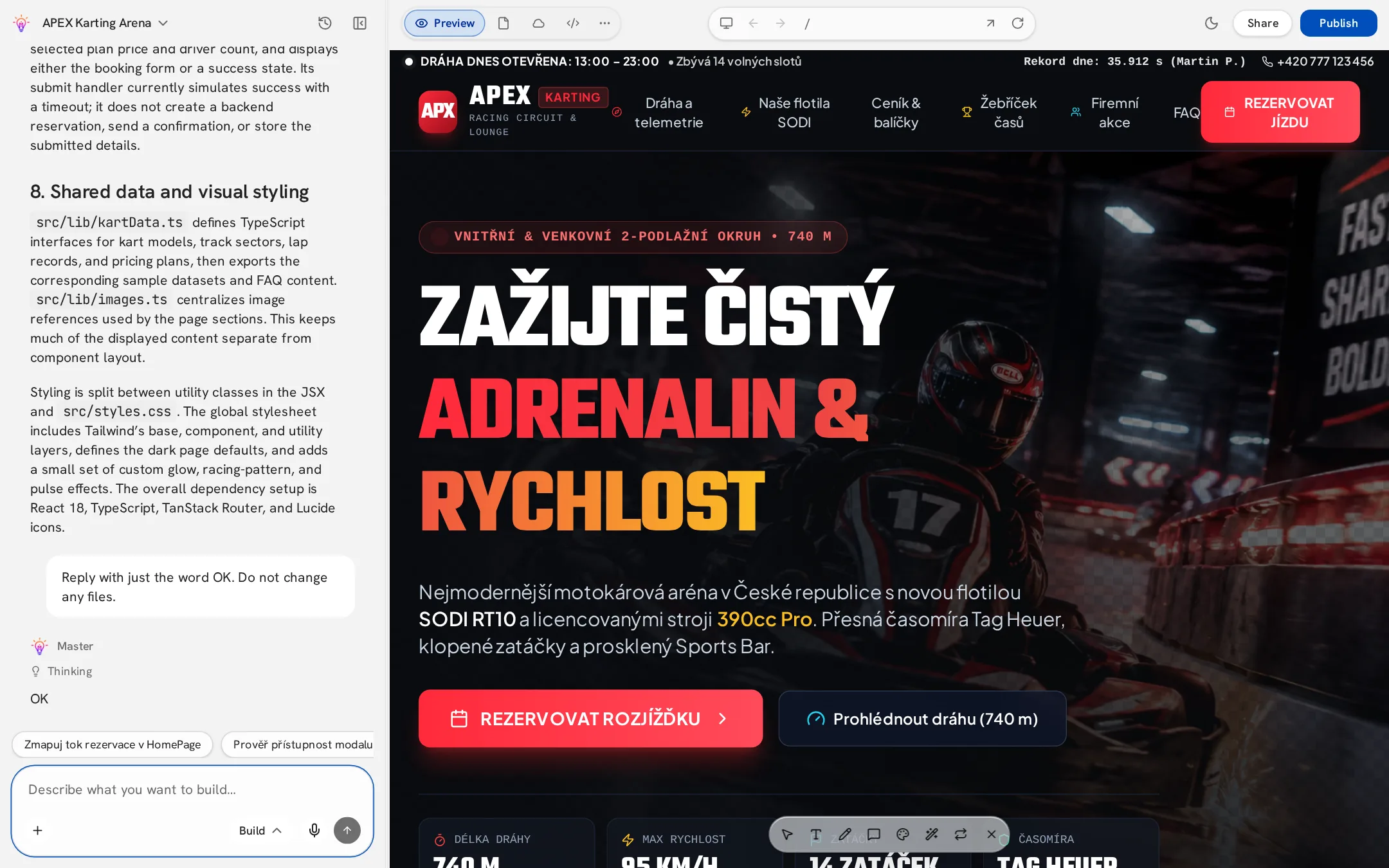 Master editor with chat and live preview